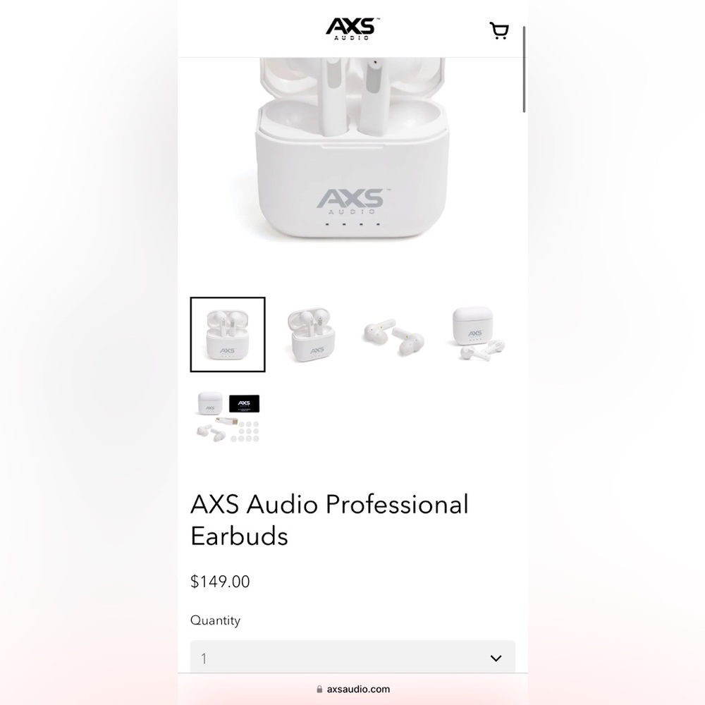 AXS Audio Active Noise Cancelling Ware
Buds- White